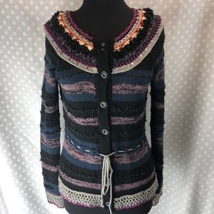 Unique Mixed Media Crochet Sweater!
